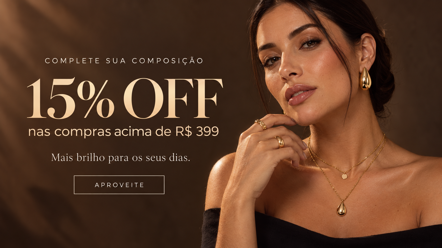 15% OFF nas compras acima de R$ 399