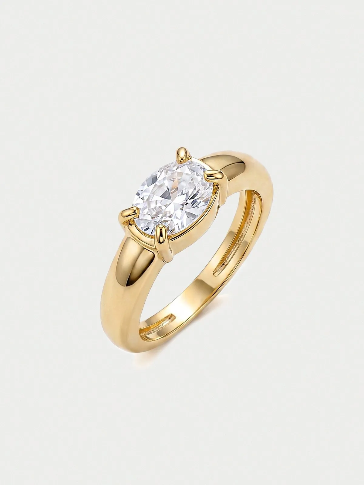 Anel Oval Dourado