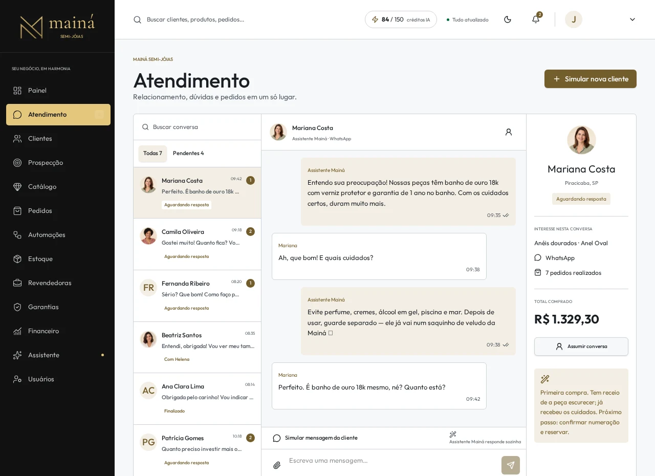 Print real de Atendimento na demonstração da Astro Gold